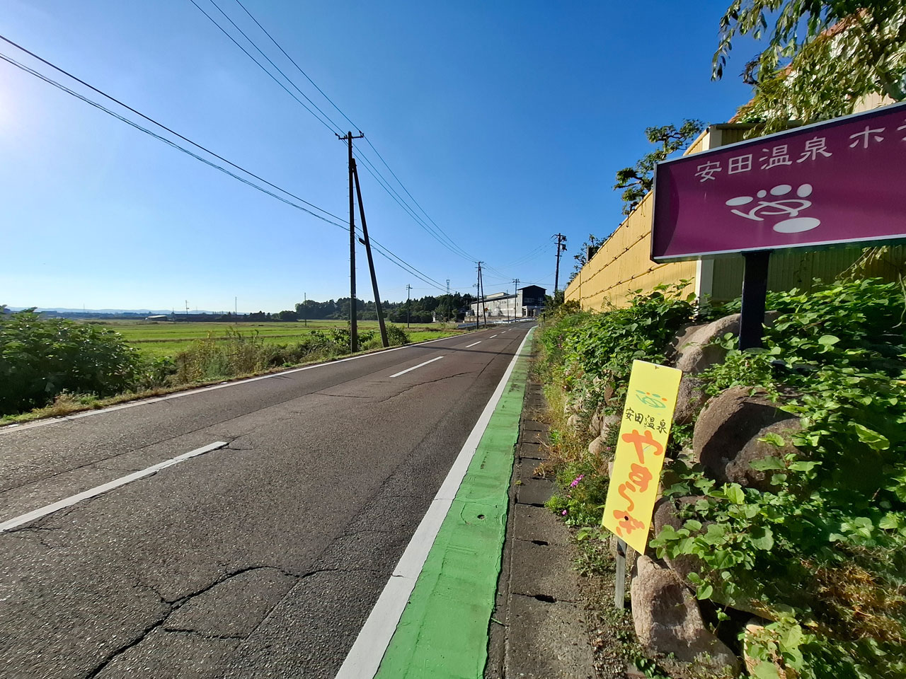 安田温泉やすらぎ 周辺の田園地帯