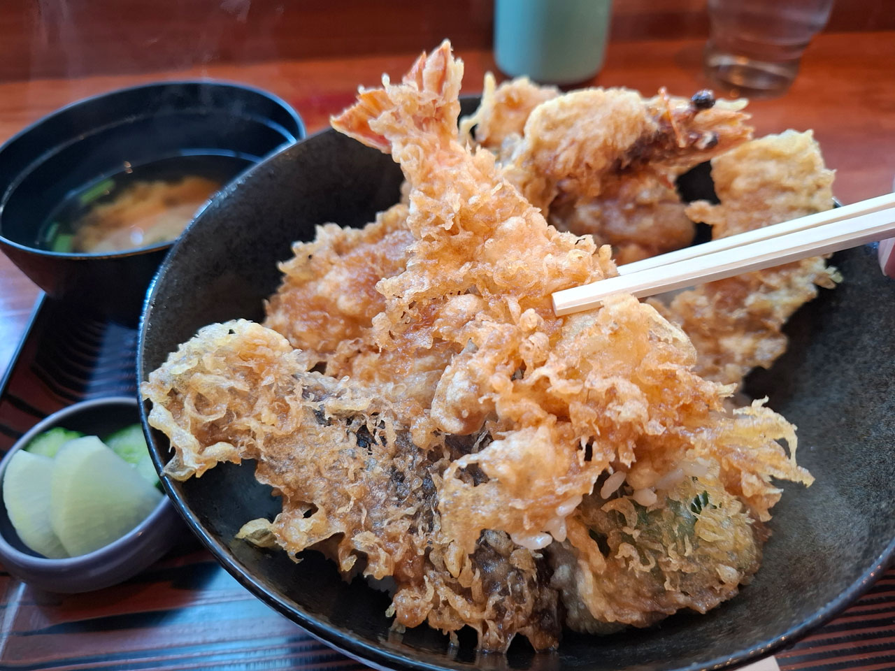 上天丼 大きな海老天ぷら